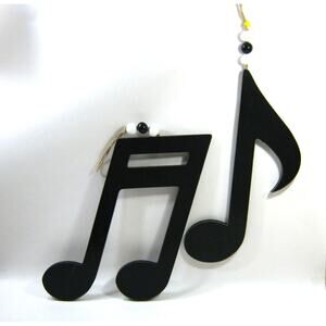 Large Wood Music Lovers Wall Hanging Wall Art Musical Notes Eighth Notes 12 inch